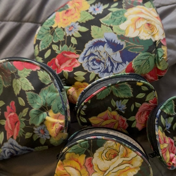 Handbags - Floral Patterned Cosmetic Bags Set